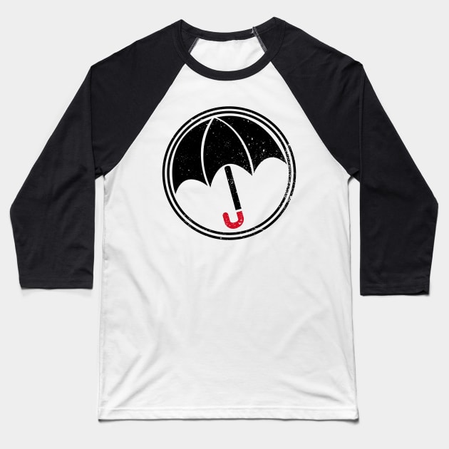 Umbrella Academy Logo Distressed Baseball T-Shirt by Bevatron